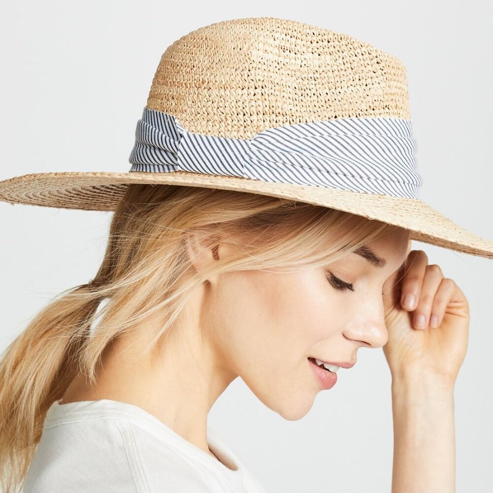 Hat Attack Mixed Raffia Continental Hat - image 1